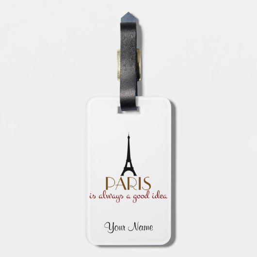 Parijs is altijd een goed idee bagagelabel (Achterkant verticaal)
