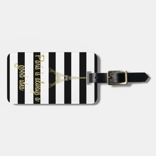 Parijs is altijd een goed idee bagagelabel (Voorkant horizontaal)