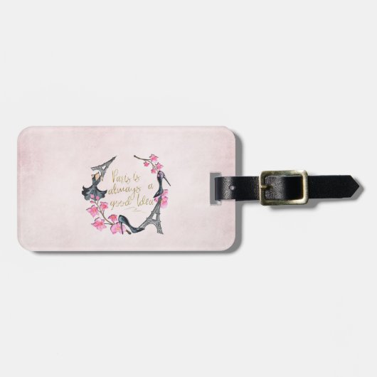 Parijs is altijd een goed idee bagagelabel (Voorkant horizontaal)