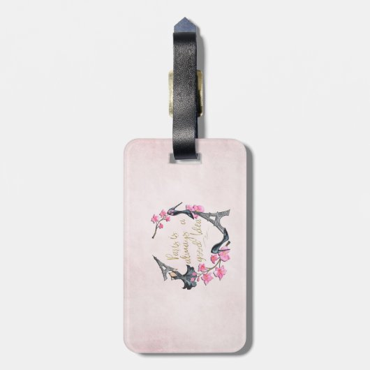 Parijs is altijd een goed idee bagagelabel (Achterkant verticaal)