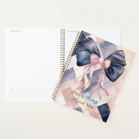 Parijs is altijd een goed idee Blauw Roze Strik Planner (Display)