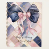 Parijs is altijd een goed idee Blauw Roze Strik Planner (Voorkant)