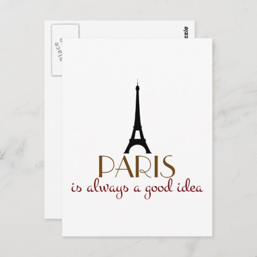 Parijs is altijd een goed idee briefkaart (Voorkant / Achterkant)