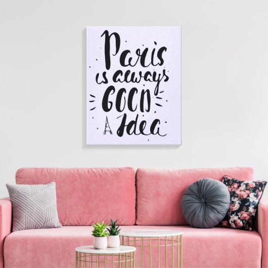 Parijs is altijd een goed idee canvas afdruk (Insitu (Woonkamer))