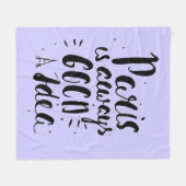 Parijs is altijd een goed idee fleece deken (Voorkant (Horizontaal))