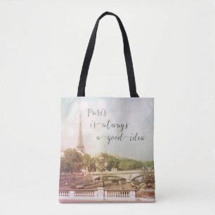 Parijs is altijd een goed idee gepersonaliseerd tote bag