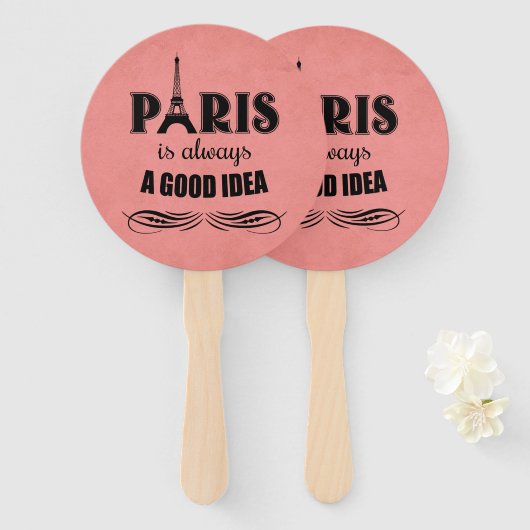 Parijs is altijd een goed idee handwaaier (Voorkant en achterkant)