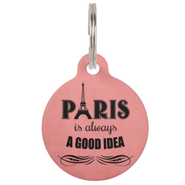 Parijs is altijd een goed idee huisdierpenning (Voorkant)