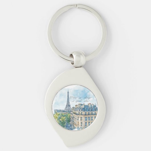 Parijs is Altijd Een Goed Ideë Paspoort Sleutelhanger (Voorkant)