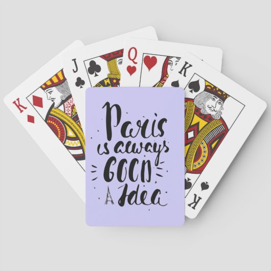Parijs is altijd een goed idee pokerkaarten (Achterkant)