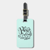 Parijs is altijd een goed idee script bagagelabel (Voorkant verticaal)