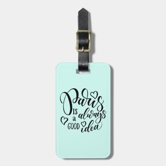 Parijs is altijd een goed idee script bagagelabel (Voorkant verticaal)