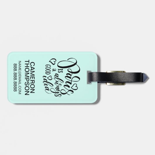 Parijs is altijd een goed idee script bagagelabel (Achterkant horizontaal)