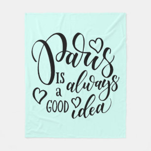 Parijs is altijd een goed idee script fleece deken