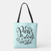 Parijs is altijd een goed idee script tote bag (Achterkant)