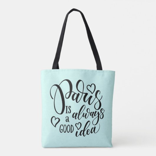 Parijs is altijd een goed idee script tote bag (Achterkant)