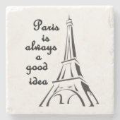 Parijs is altijd een goed idee - Steene Onderzette Stenen Onderzetter (Voorkant)