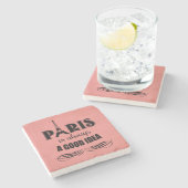 Parijs is altijd een goed idee stenen onderzetter (Zijkant)