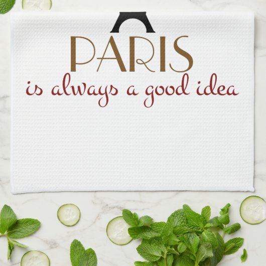 Parijs is altijd een goed idee theedoek (Gevouwen)