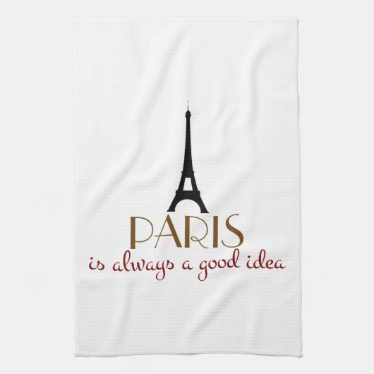 Parijs is altijd een goed idee theedoek (Verticaal)