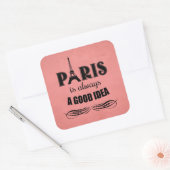 Parijs is altijd een goed idee vierkante sticker (Envelop)