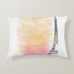 PARIJS is altijd een goed idee, waterverf Accent Kussen