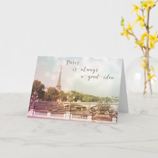 Parijs is altijd een goed idee Wenskaart Kaart (Gele Bloem)
