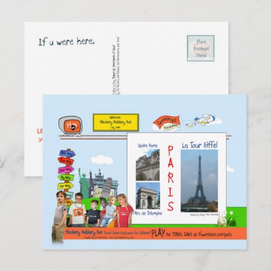 Parijs is de stad van het licht! briefkaart (Voorkant / Achterkant)