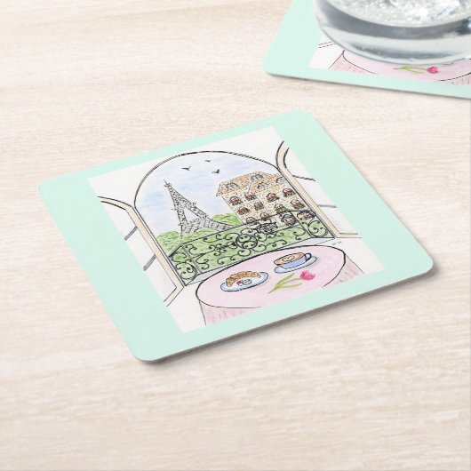 Parijs is een goed idee kartonnen onderzetters (Schuin)