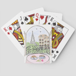 Parijs is een Goed Idee Waterverf Tekening Brug Pokerkaarten