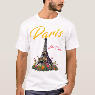 Parijs Je T'aime Eiffeltoren Franse minnaar reizen T-shirt