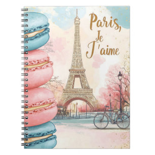Parijs, Je T'aime - Eiffeltoren met macarons Notitieboek