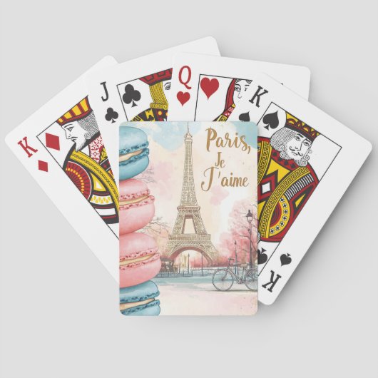 Parijs, Je T'aime - Eiffeltoren met macarons Pokerkaarten (Achterkant)