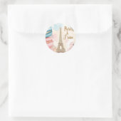 Parijs, Je T'aime - Eiffeltoren met macarons Ronde Sticker (Tas)