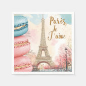 Parijs, Je T'aime - Eiffeltoren met macarons Servet (Voorkant)