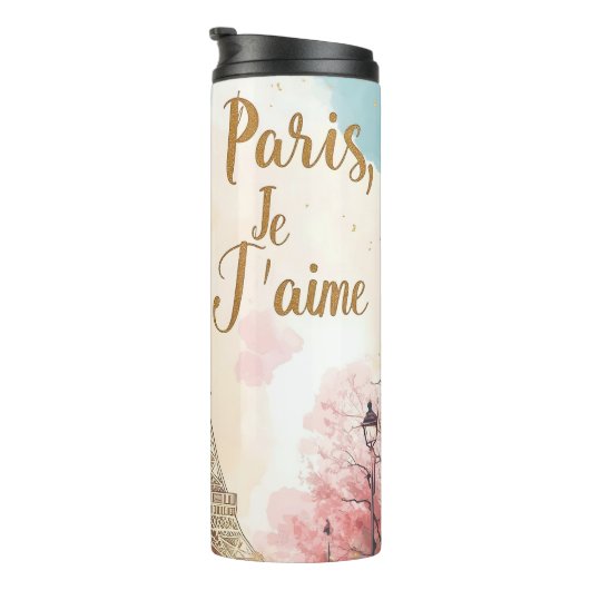 Parijs, Je T'aime - Eiffeltoren met macarons Thermosbeker (Geroteerd rechts)