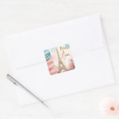 Parijs, Je T'aime - Eiffeltoren met macarons Vierkante Sticker (Envelop)