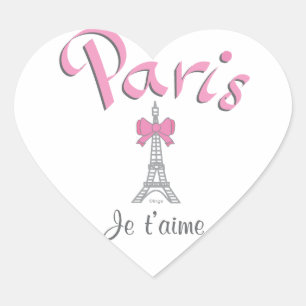 Parijs - Je t'aime (ik hou van je) Hart Sticker