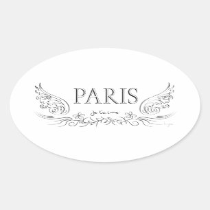 PARIJS Je t'aime (Iliefde u) Ovale Sticker