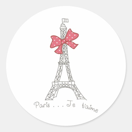Parijs...je t'aime ronde sticker (Voorkant)