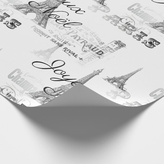 Parijs Joyeux Noel kerstpapier en W-pakpapier Cadeaupapier (Hoek)