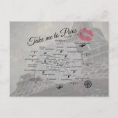 Parijs-kaart Briefkaart (Voorkant)