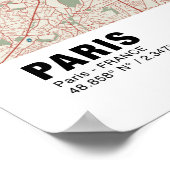 Parijs Kaart Poster - Frankrijk Kaart Stijl (Hoek)