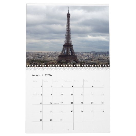 Parijs - Kalender 2020 (Mar 2026)