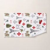 Parijs Kerst Eiffeltoren Witte Badkamer Handdoeken (Handdoek)