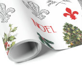Parijs Kerst Eiffeltoren Witte Gift Wrap Cadeaupapier (Rol Hoek)