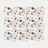 Parijs Kerst Eiffeltoren Witte Vlies Deken (Voorkant (Horizontaal))