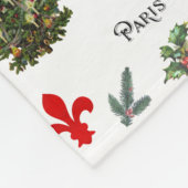 Parijs Kerst Eiffeltoren Witte Vlies Deken (Hoek)