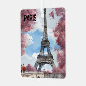 Parijs kerst reizen metalen ornament (Voorkant links)