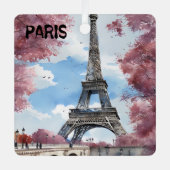 Parijs kerst reizen metalen ornament (Voorkant)